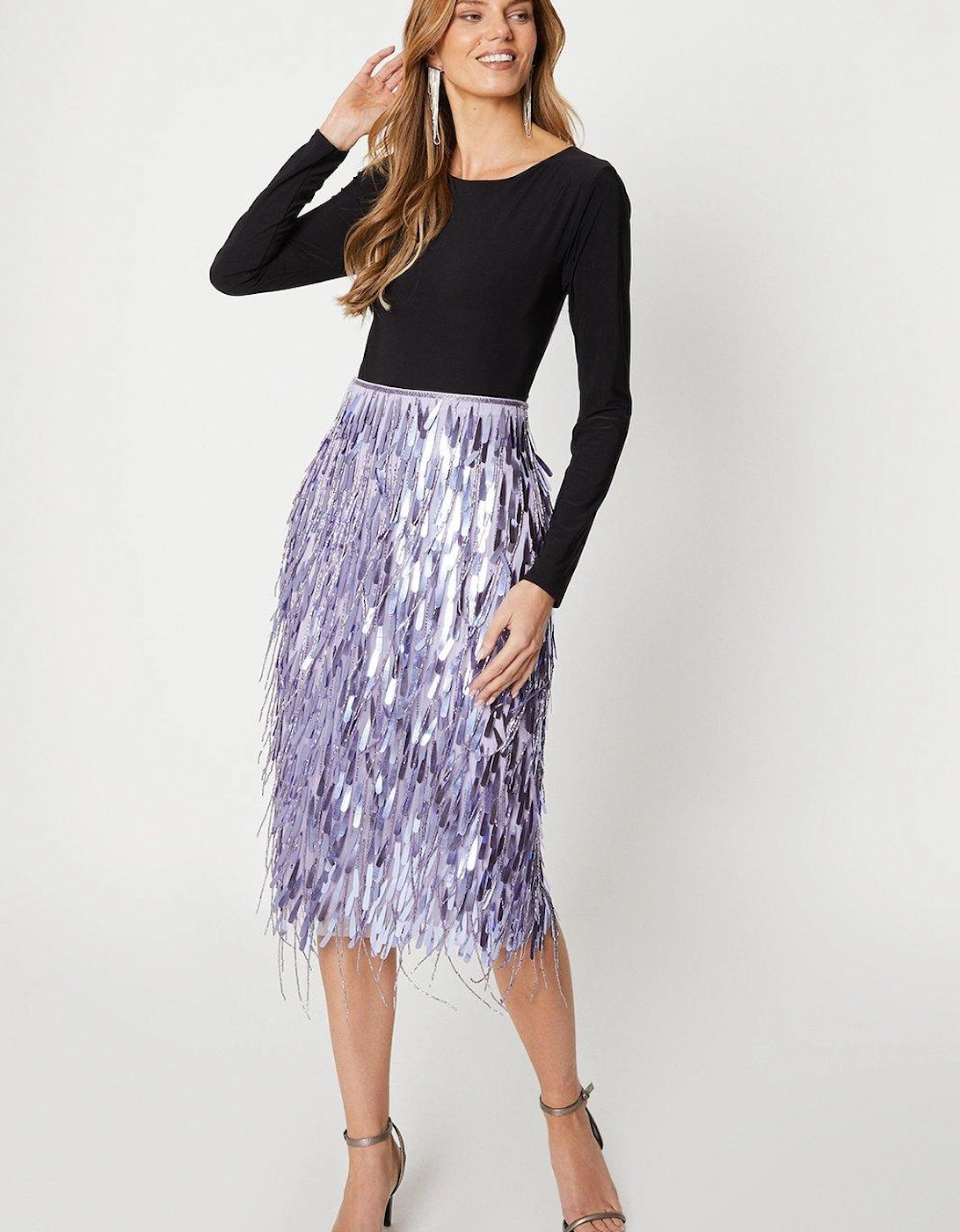 Fringe Sequin Midi Skirt, 5 of 4