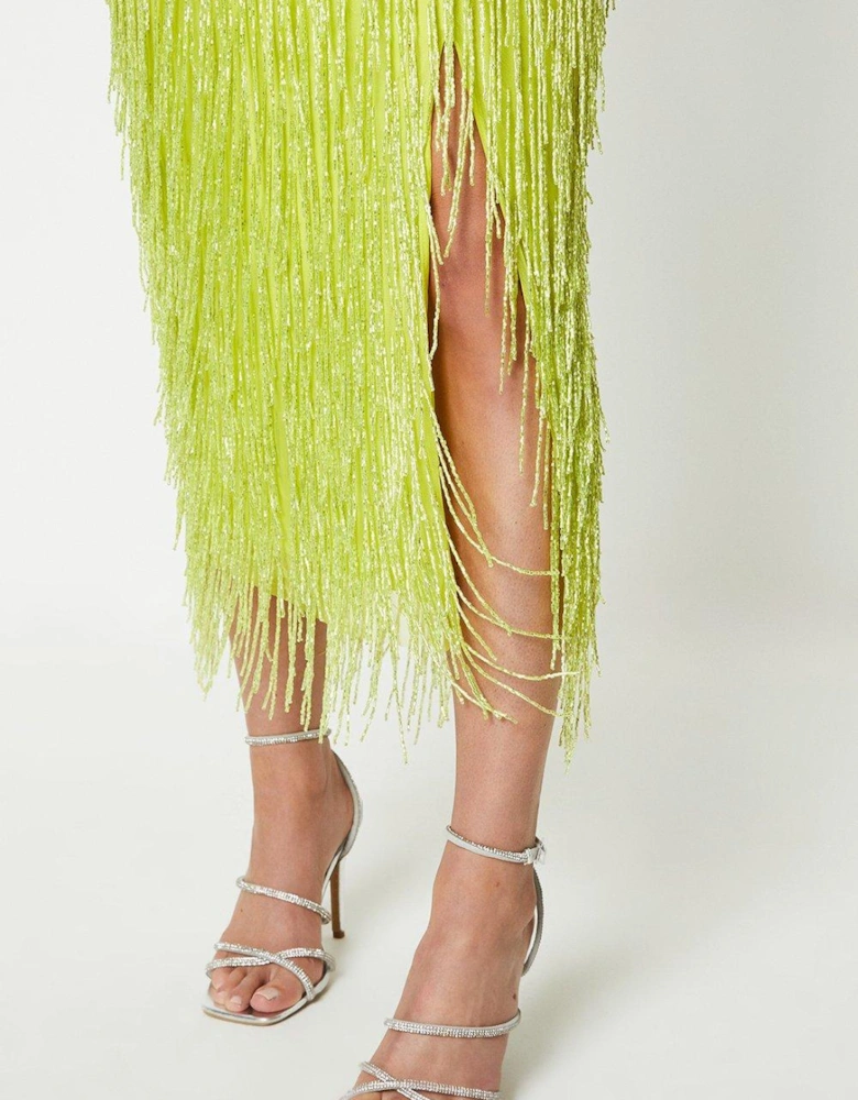 Sophie Habboo Fringe Embellished Midi Dress