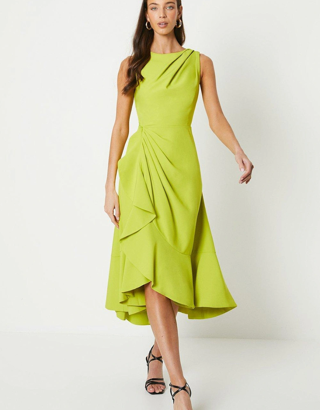 Crepe Ruffle Dress With Low Back, 5 of 4