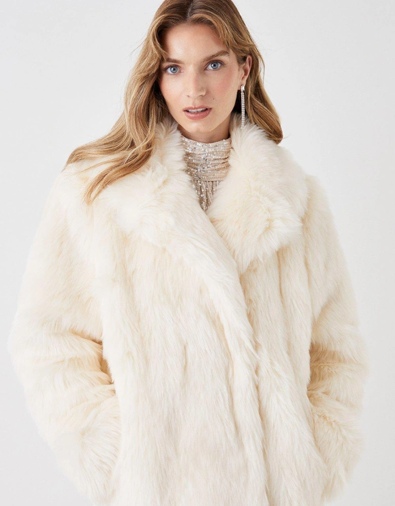 Premium Long Pile Faux Fur Cocoon Coat