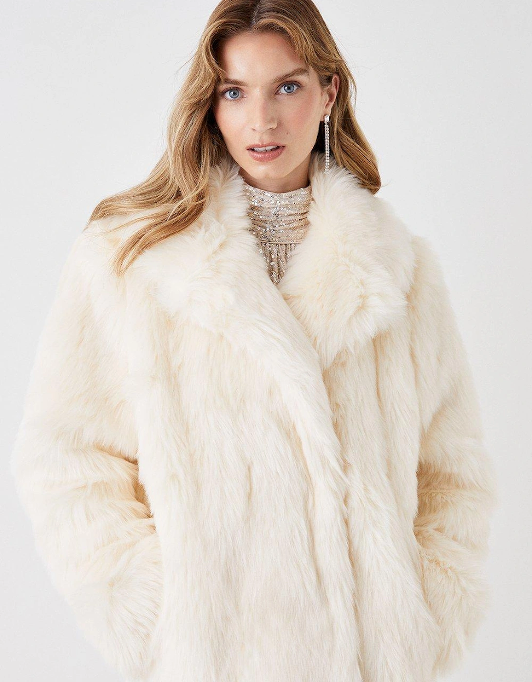 Premium Long Pile Faux Fur Cocoon Coat
