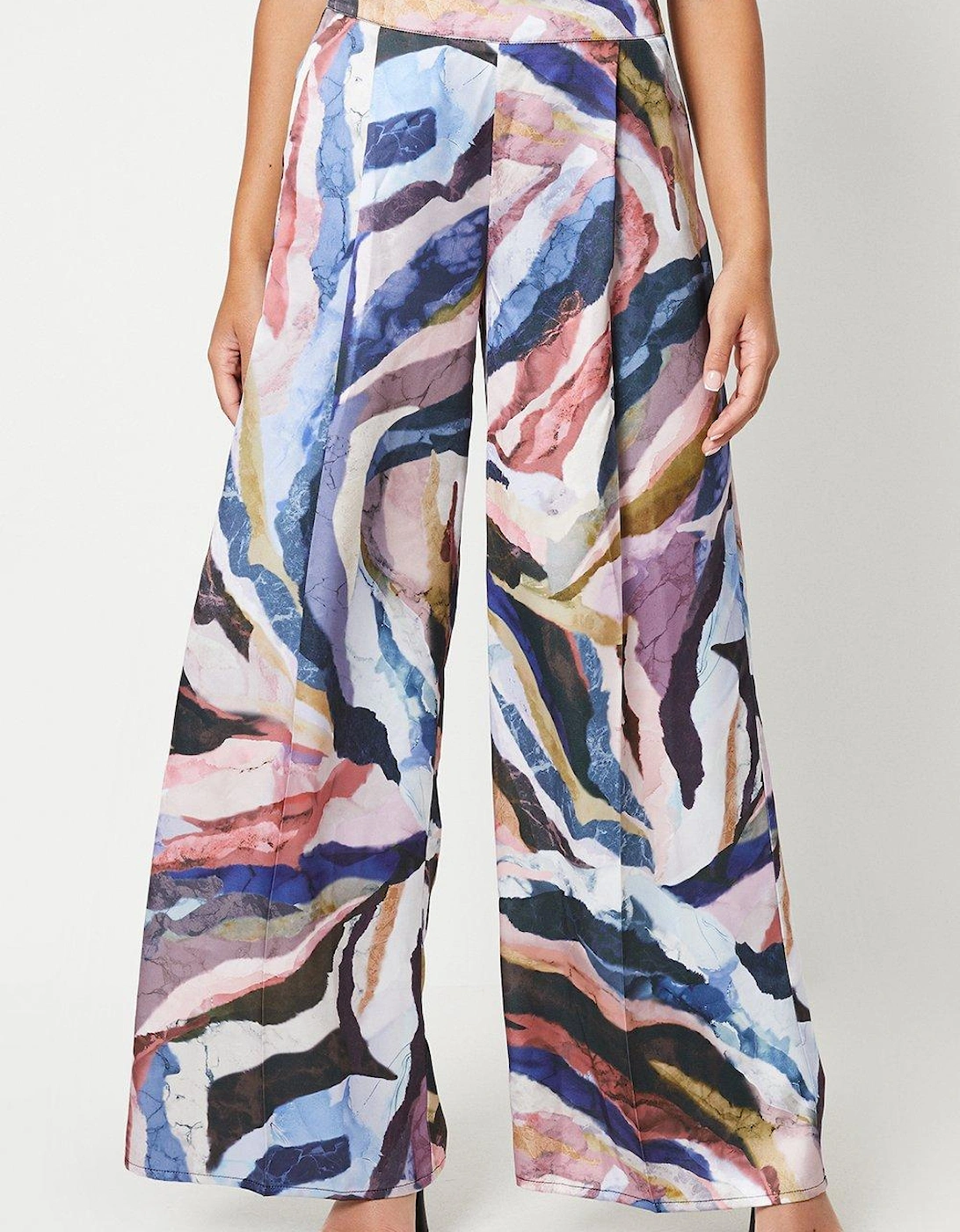 Printed Drape Satin Trouser, 5 of 4