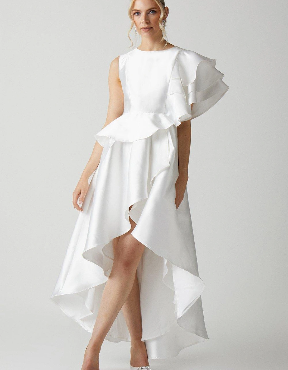 Twill Asymmetric Detail Wedding Dress, 5 of 4
