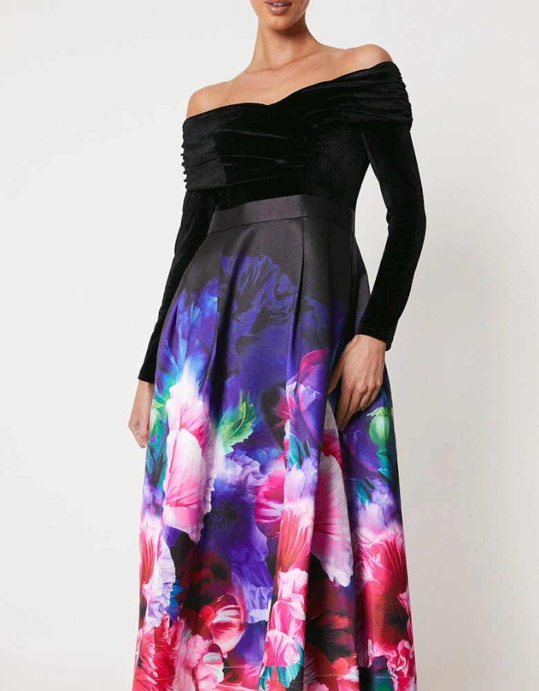 2 In 1 Printed Skirt Midi Dress