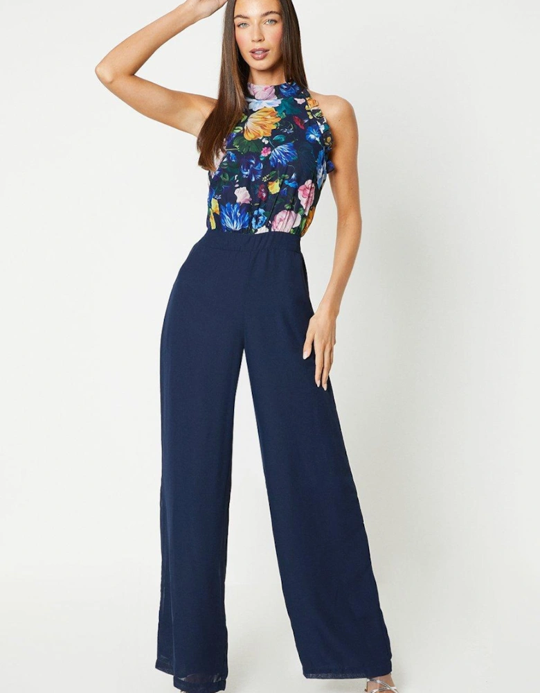 Printed Georgette Top Jumpsuit