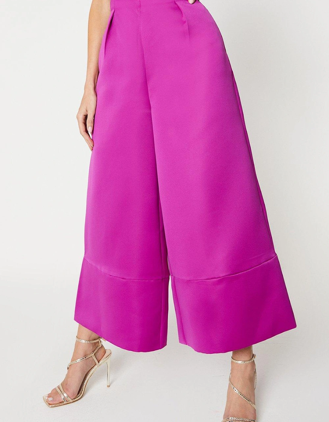 Wide Leg Culotte In Satin