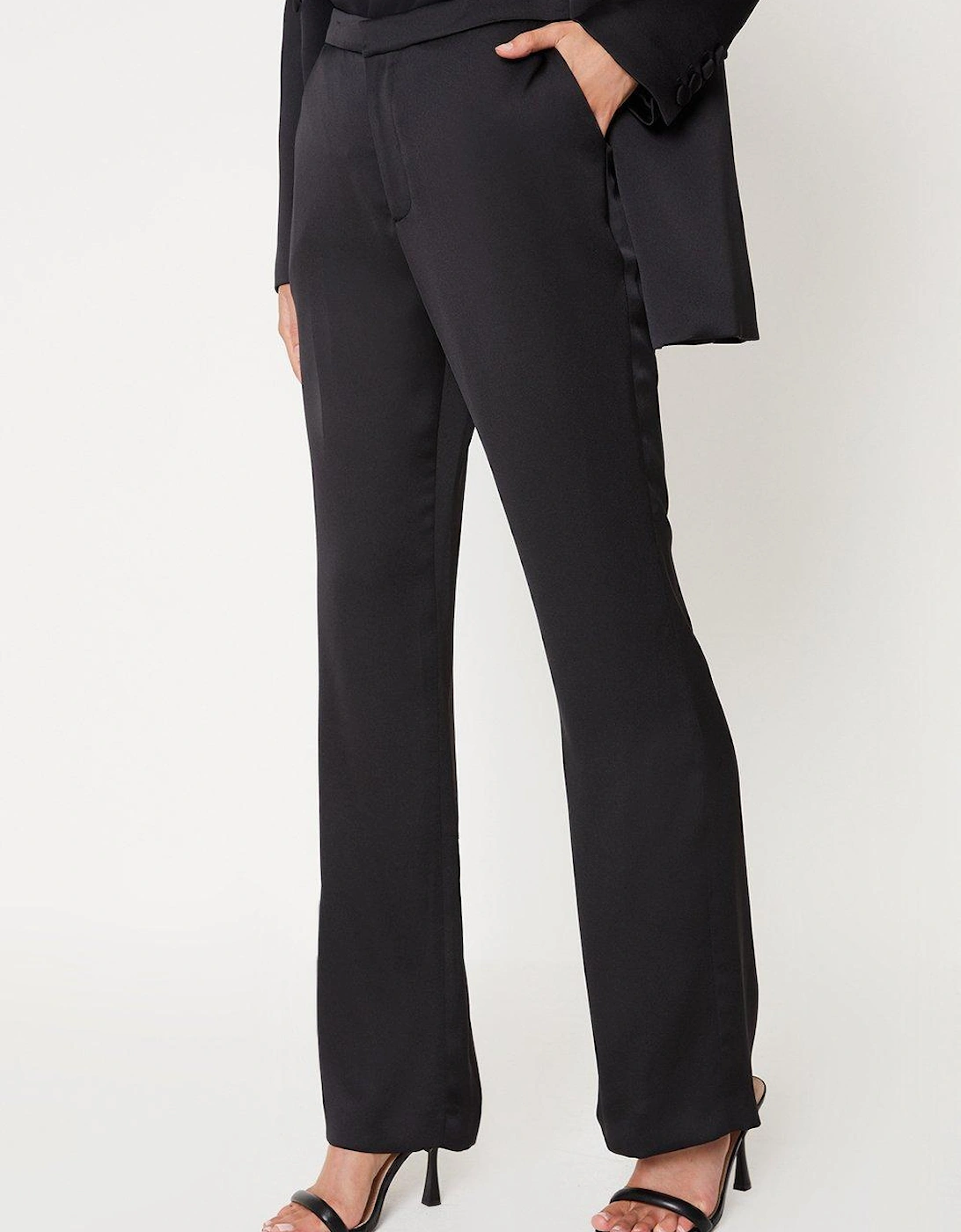 Premium Satin Slim Flare Trouser