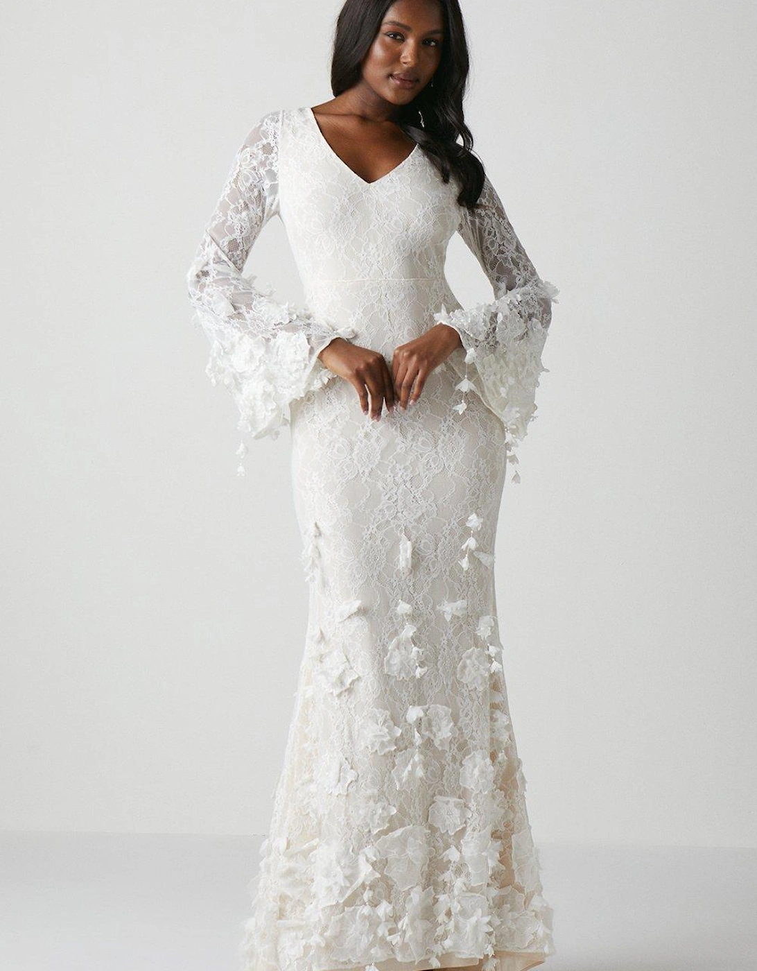 Premium Orchid Long Sleeve Lace Wedding Dress, 5 of 4