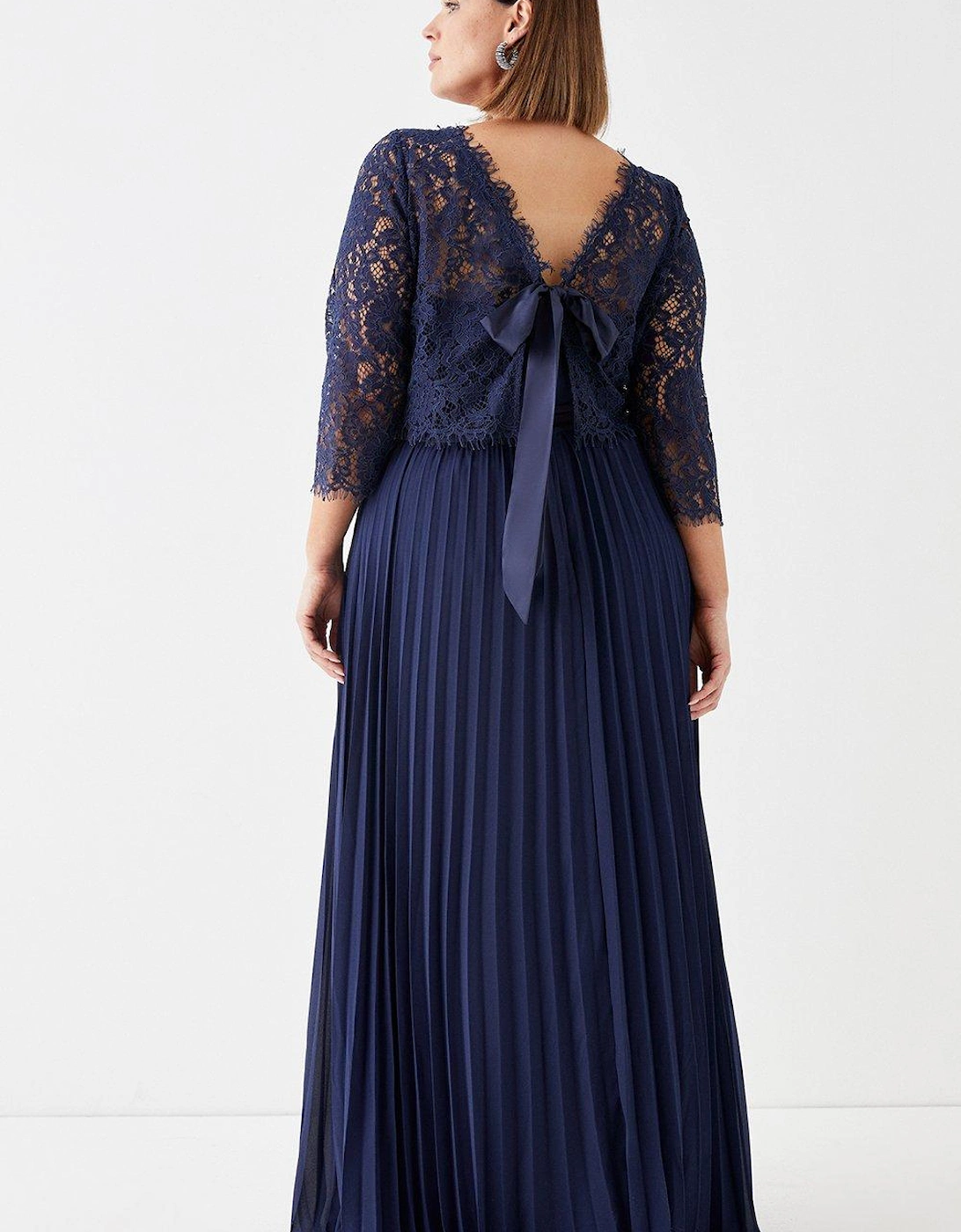 Plus Size Removable Lace Top Bandeau Bridesmaid Dress