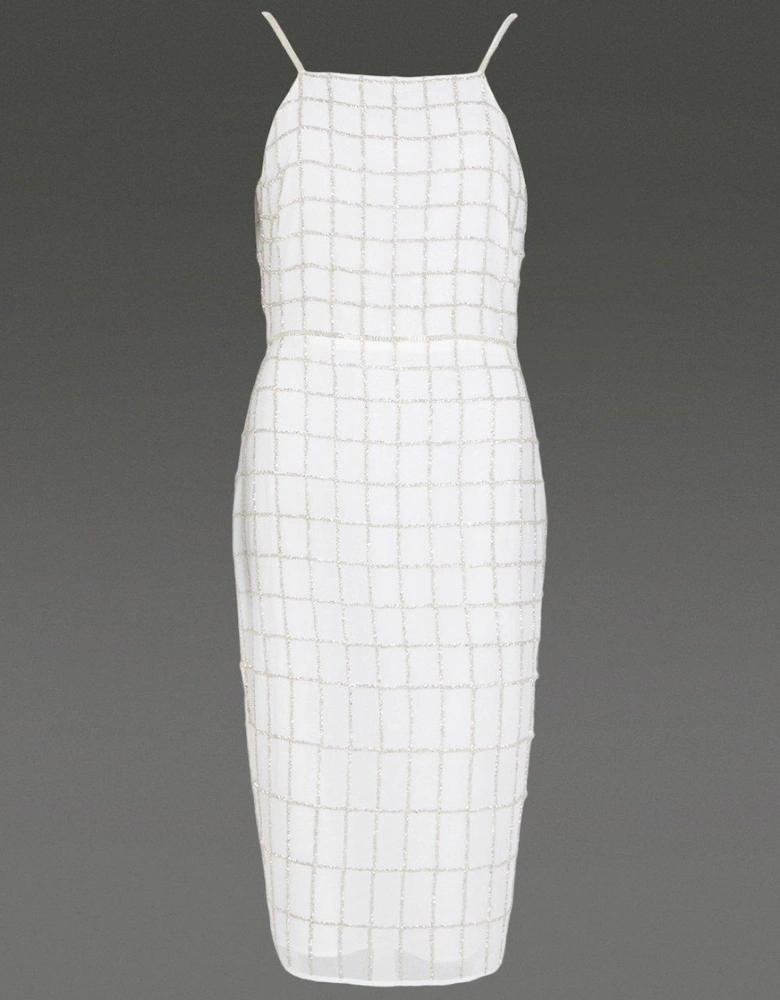 Sequin Detail Strappy Midi Dress