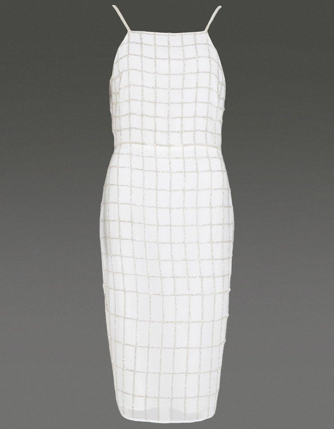 Sequin Detail Strappy Midi Dress