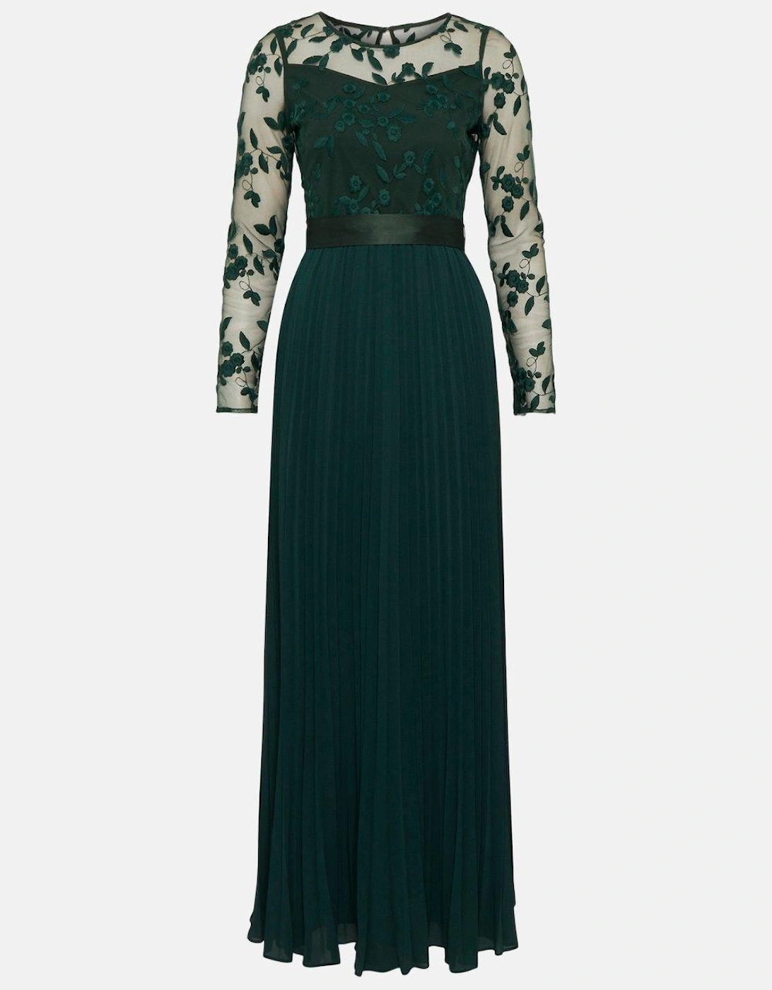 Embroidered Long Sleeve Maxi Dress