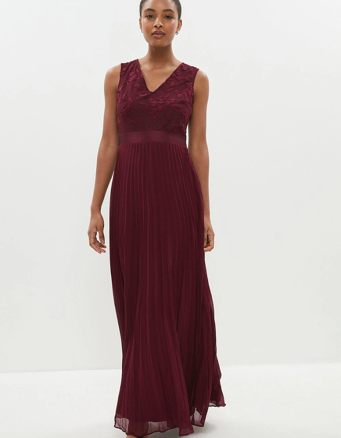 V Neck Embroidered Maxi Dress, 5 of 4