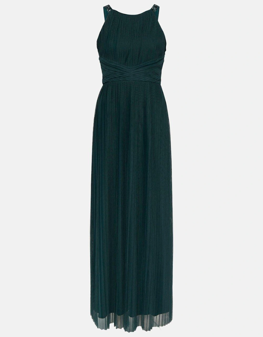 All Over Pleated Bridesmaid Maxi Dress