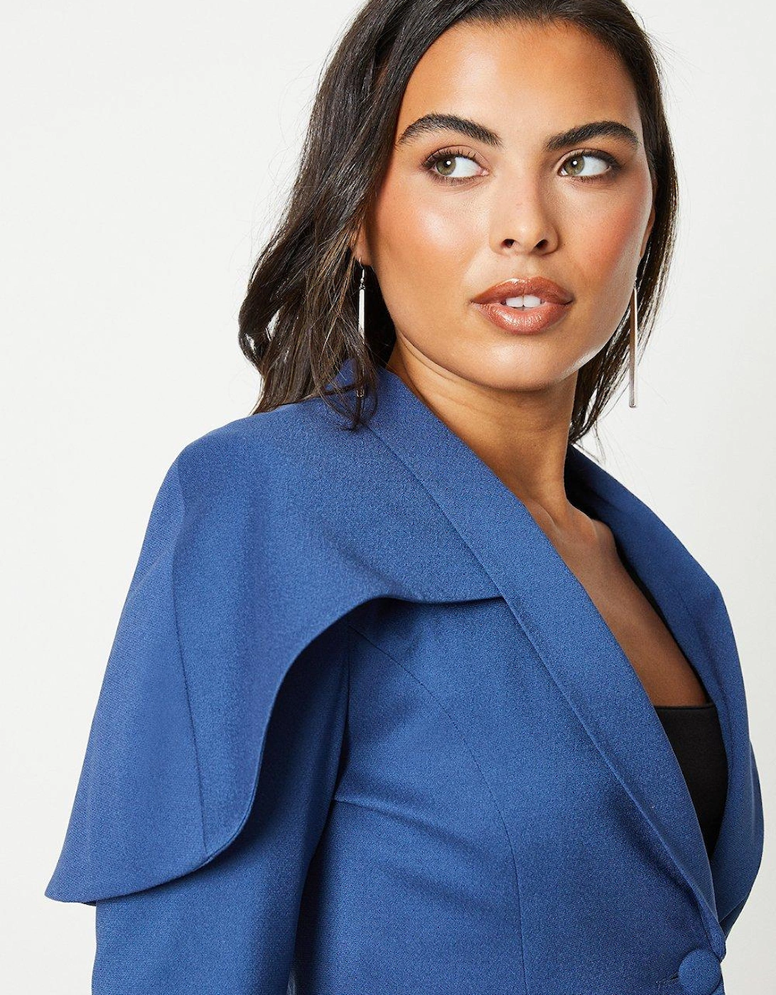 Julie Kuyath Cape Detail Fitted Blazer