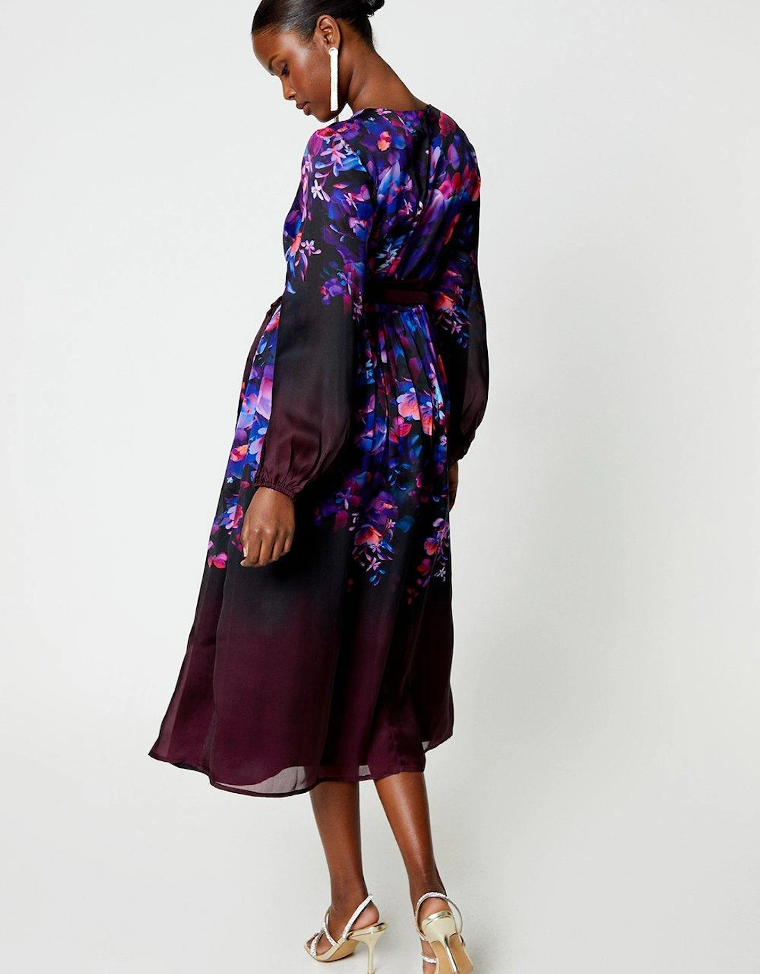 Placement Print Midi Dress