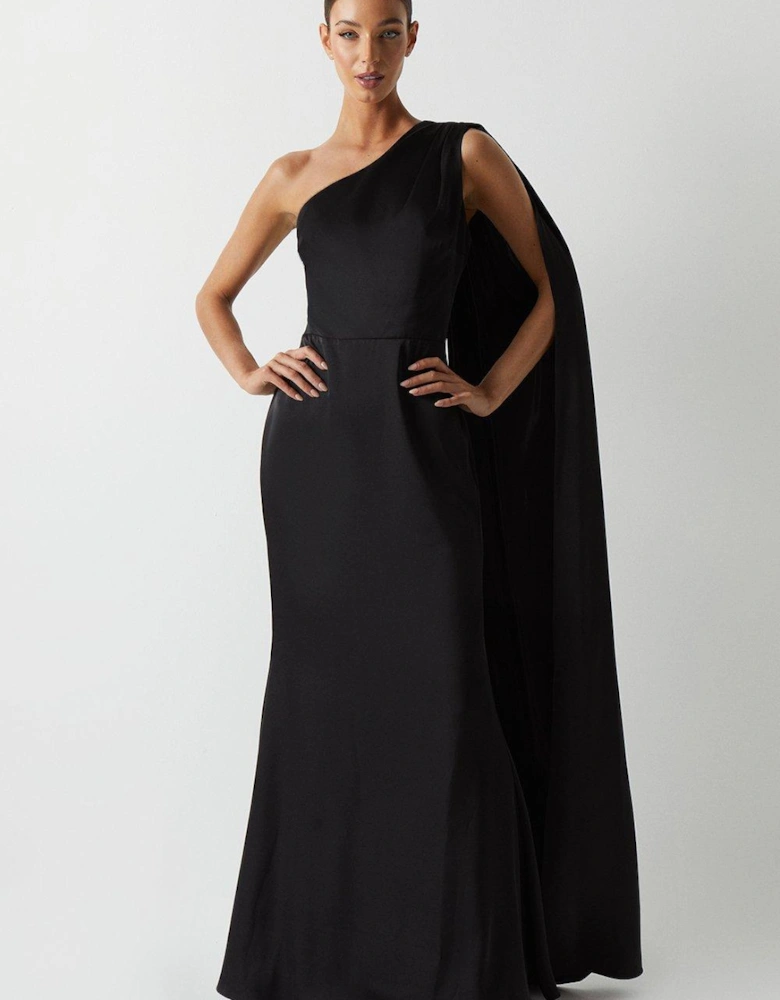 Drape Shoulder Detail Bridesmaids Dress