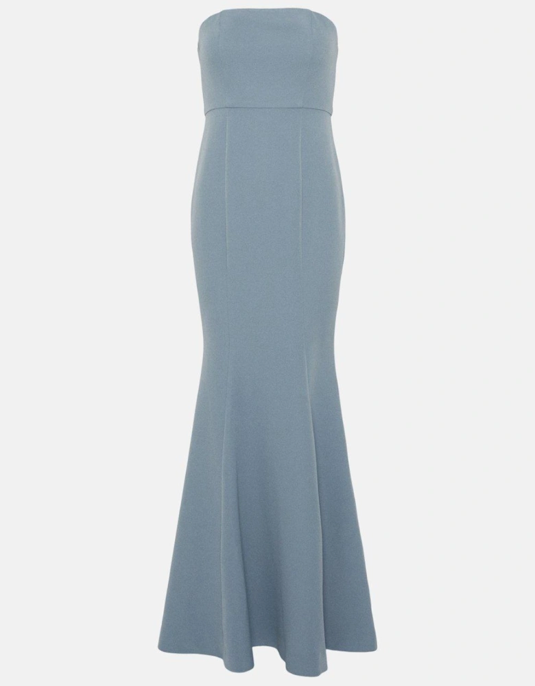 Tailored Crepe Bandeau Fishtail Bridesmaids Maxi Dress