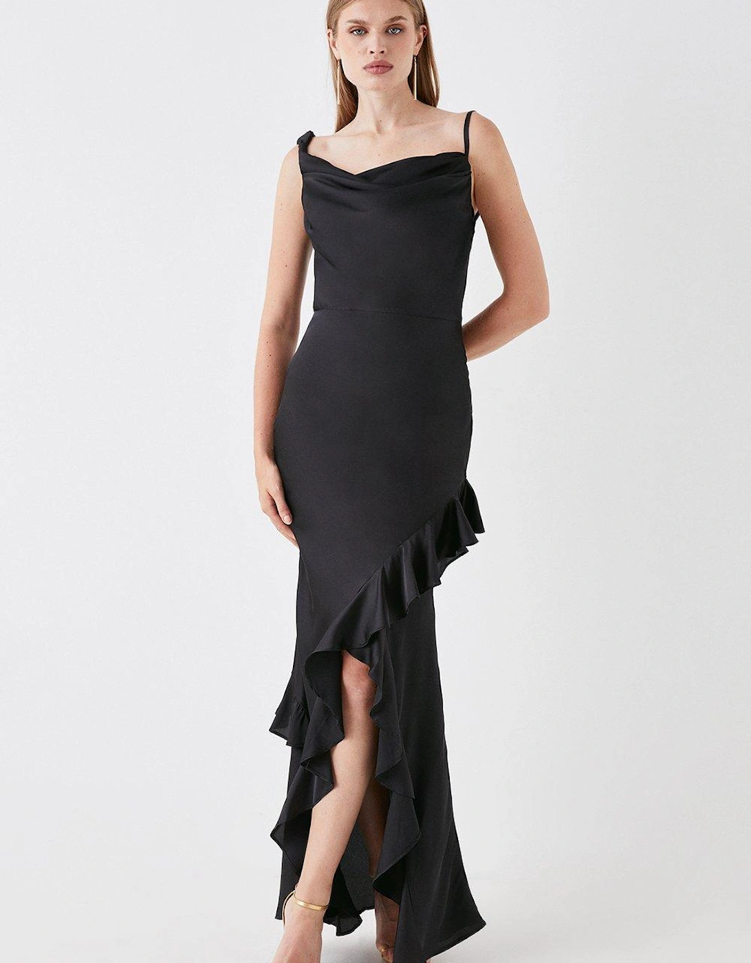 Sophie Habboo Cowl Front Satin Dress, 5 of 4