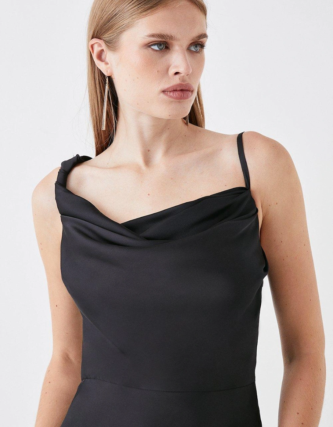 Sophie Habboo Cowl Front Satin Dress