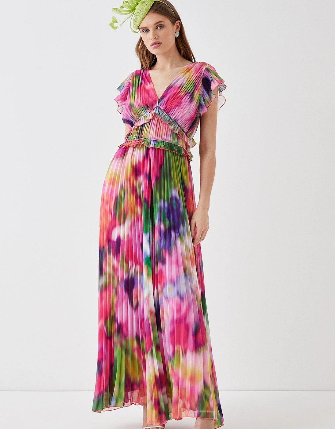 All Over Pleated Printed Maxi Dress, 4 of 3