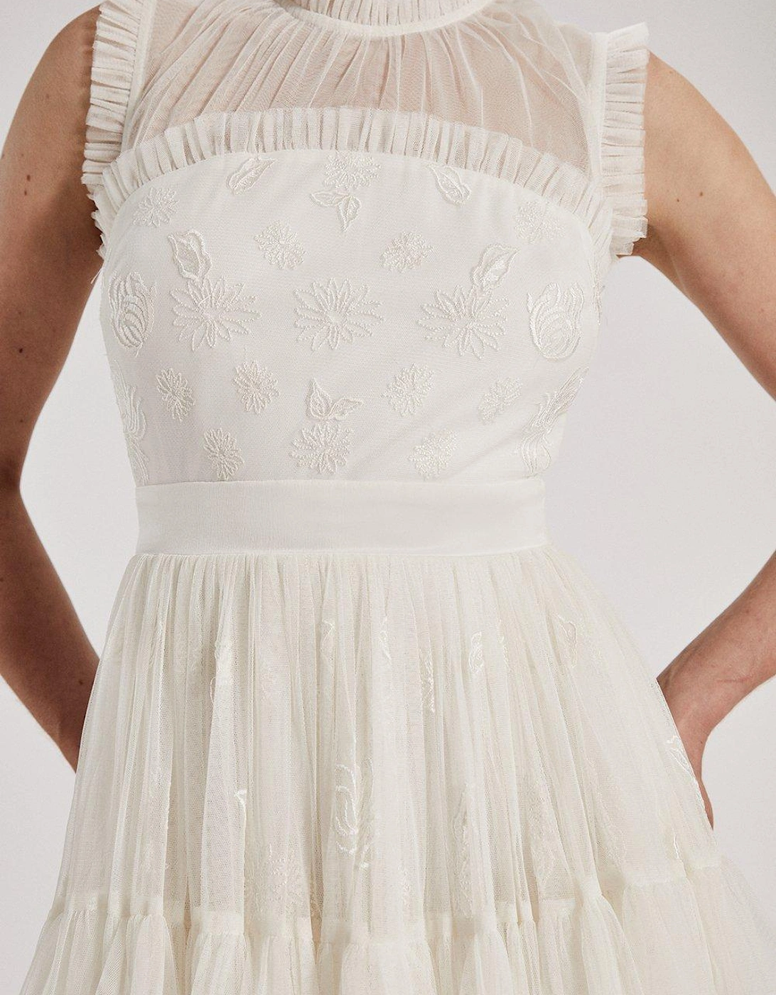 RSN Inspired Embroidered Mesh Dress