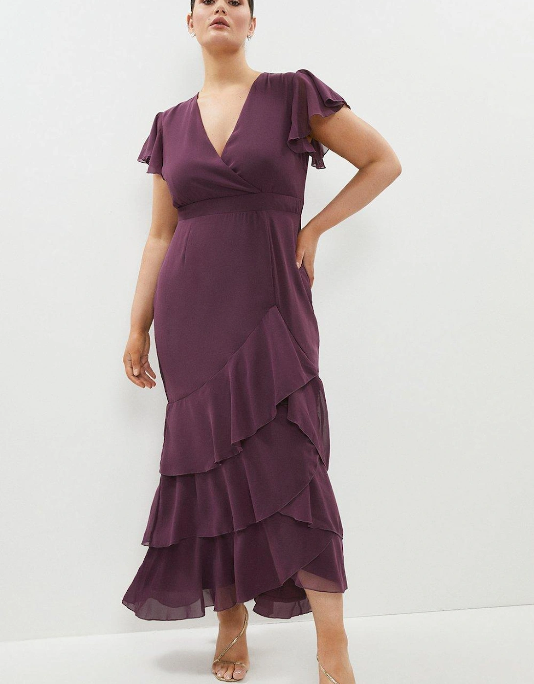 Plus Size Ruffle Hem Tiered Maxi Dress, 5 of 4