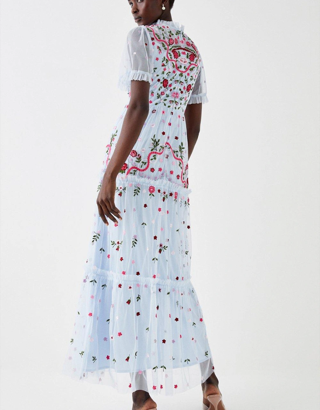 All Over Embroidered Maxi Dress