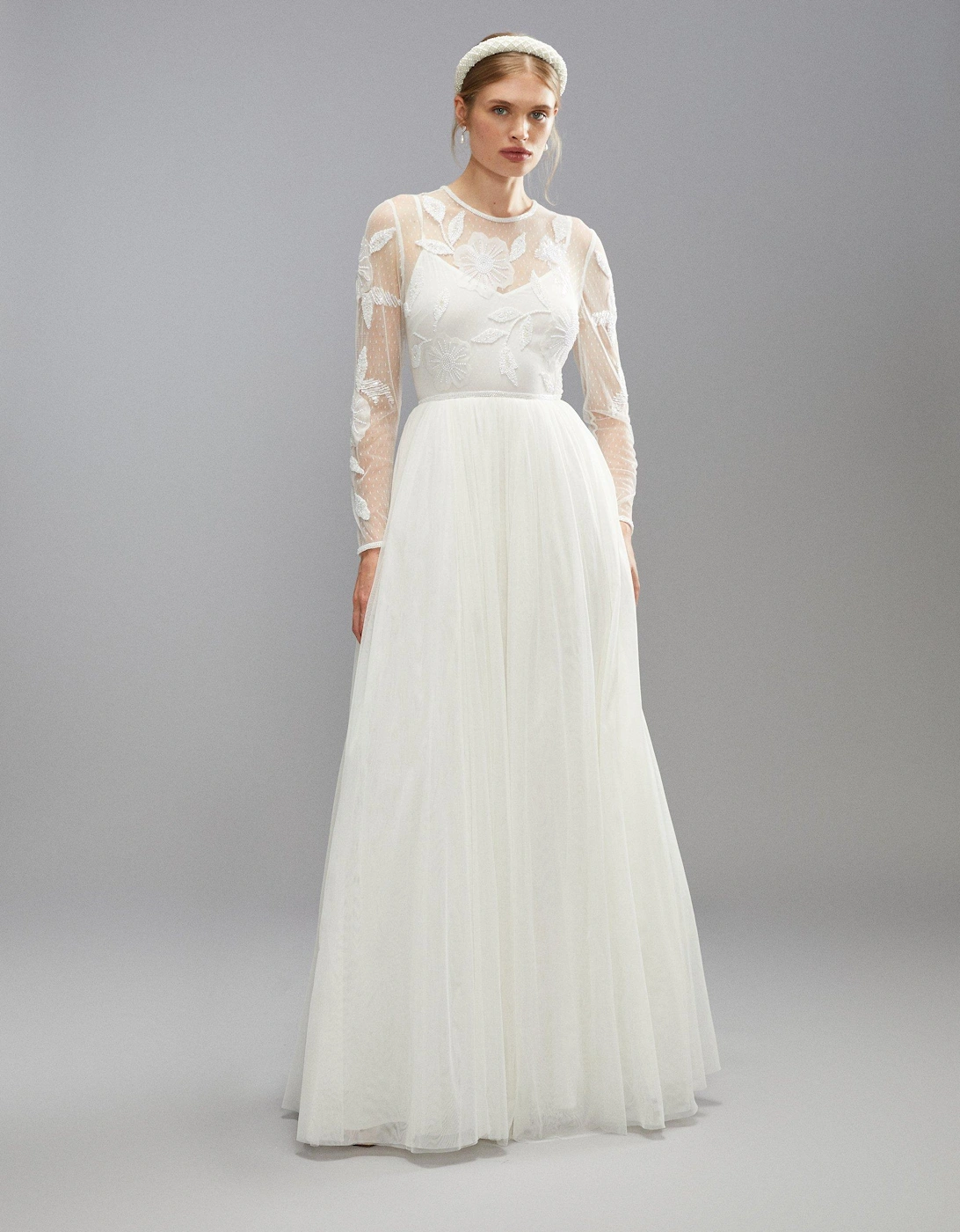 Premium Blossom Applique Full Skirted Wedding Dress, 5 of 4