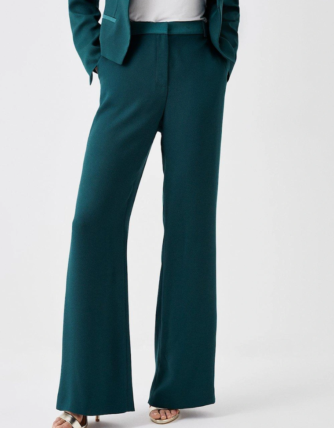 Straight Leg Satin Waistband Trouser