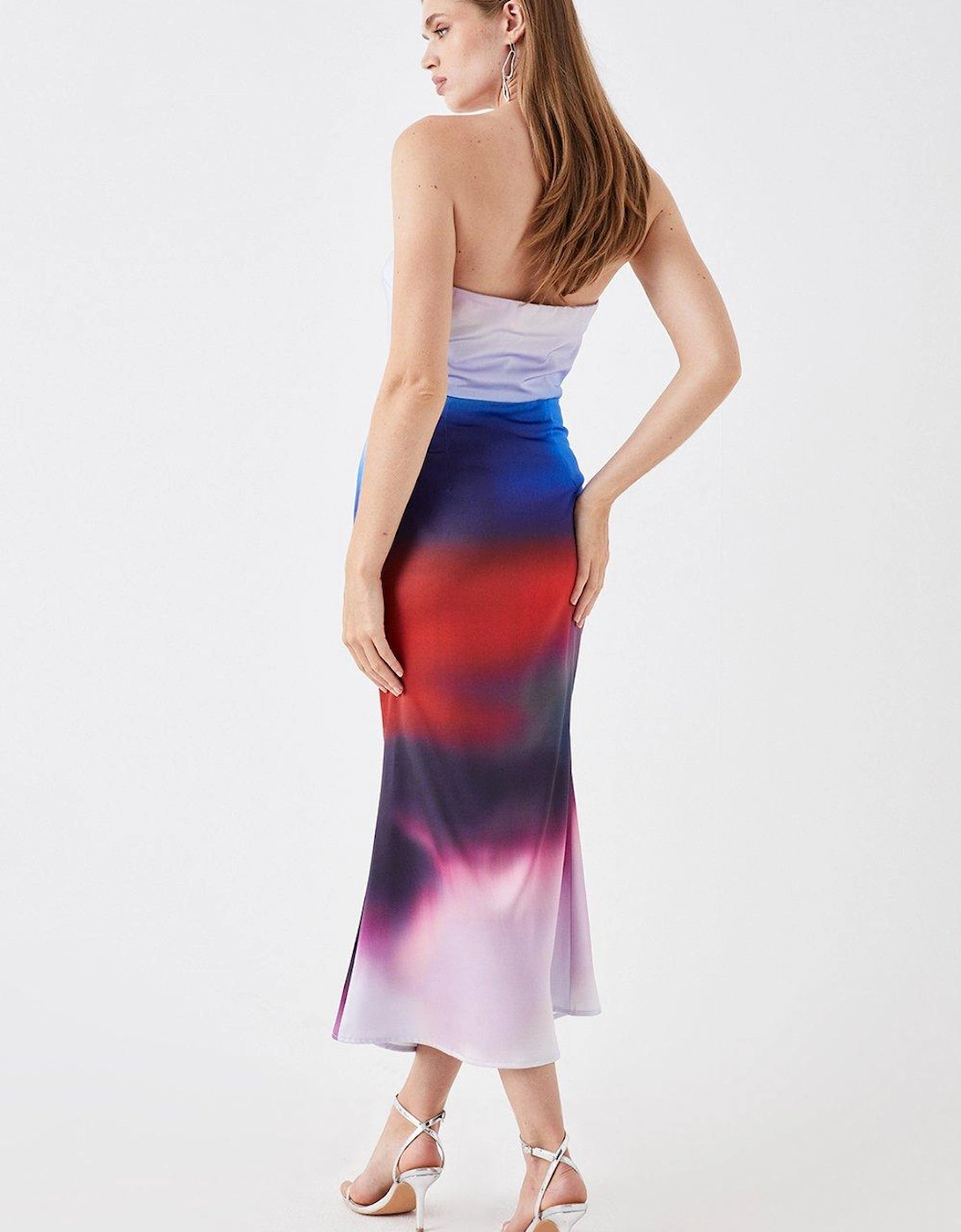 Sophie Habboo Ombre Satin Ruched Dress