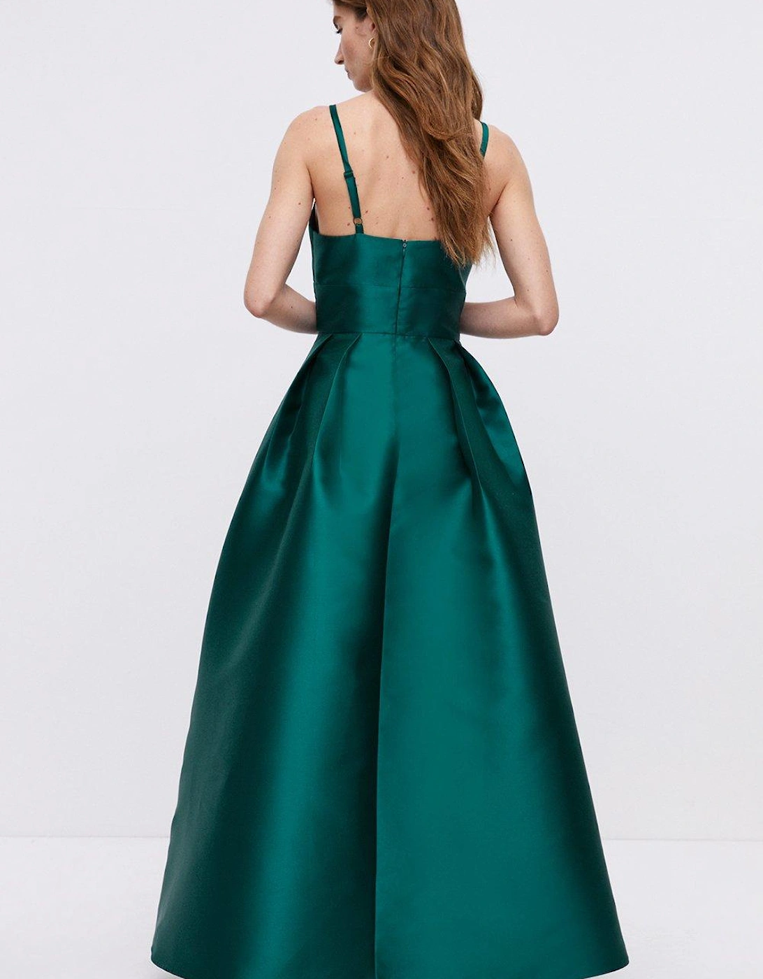 Strappy Split Skirt Twill Bridesmaids Maxi Dress