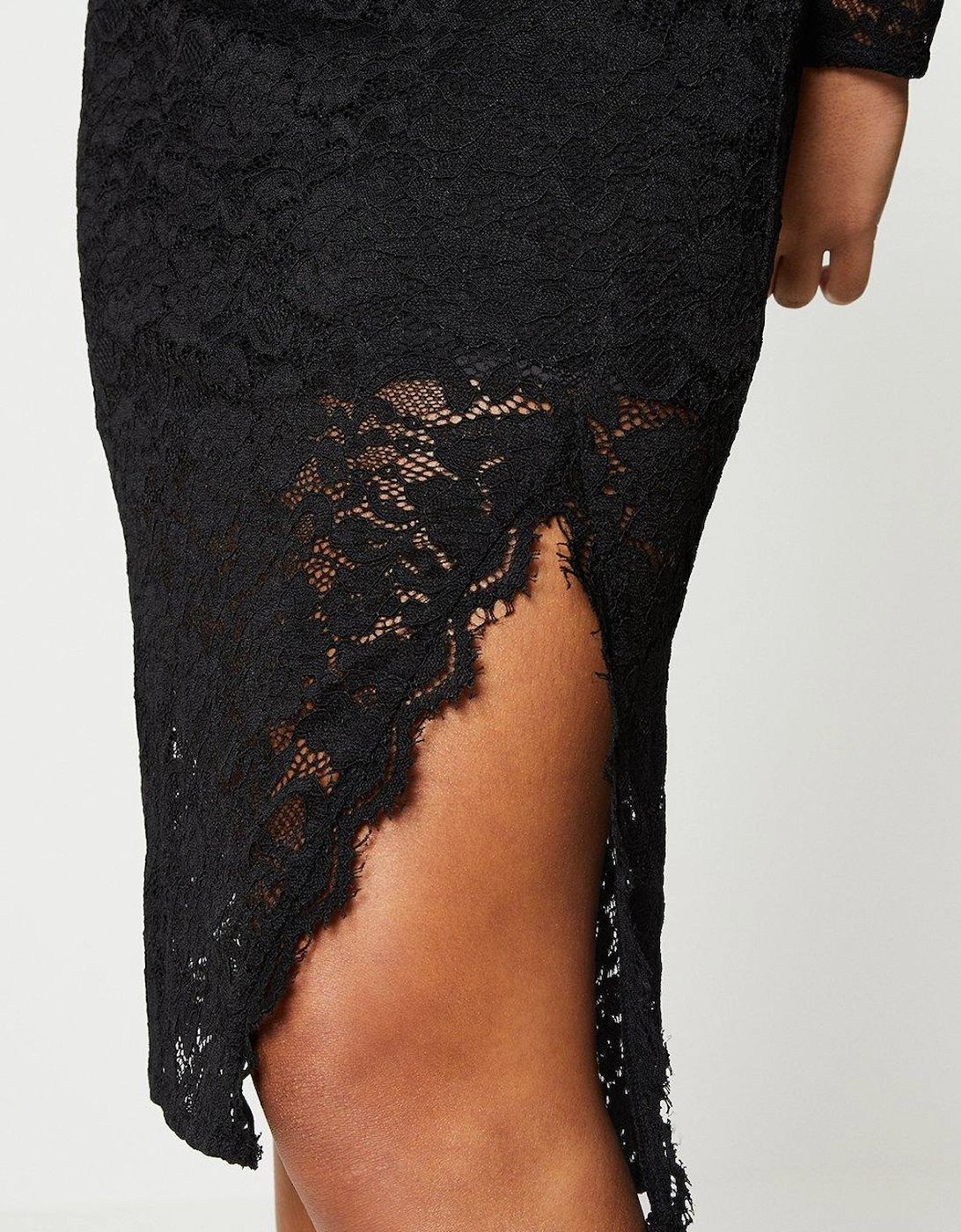 Sophie Habboo One Shoulder Lace Midi Dress With Corsage