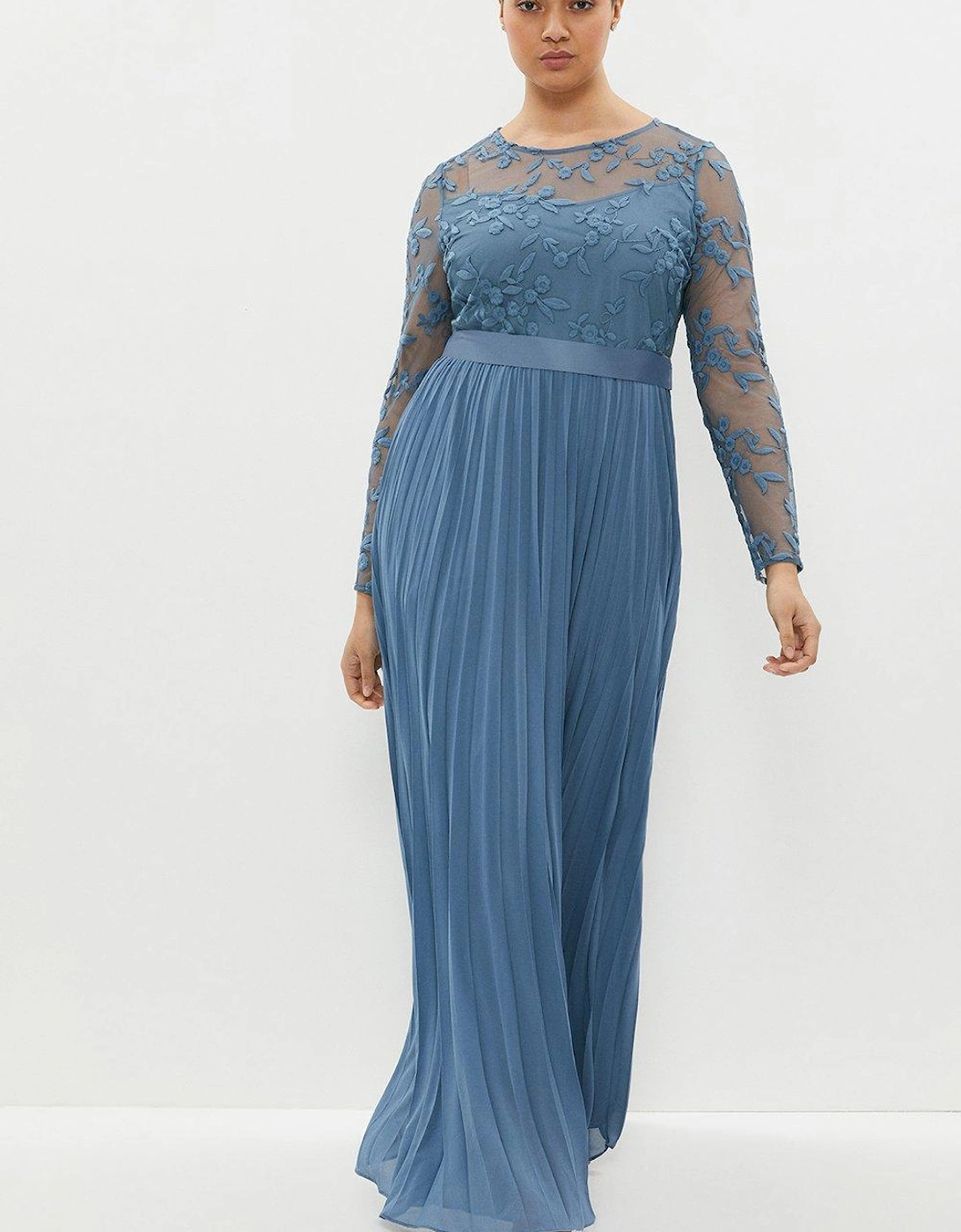 Plus Size Embroidered Long Sleeve Maxi Dress, 5 of 4