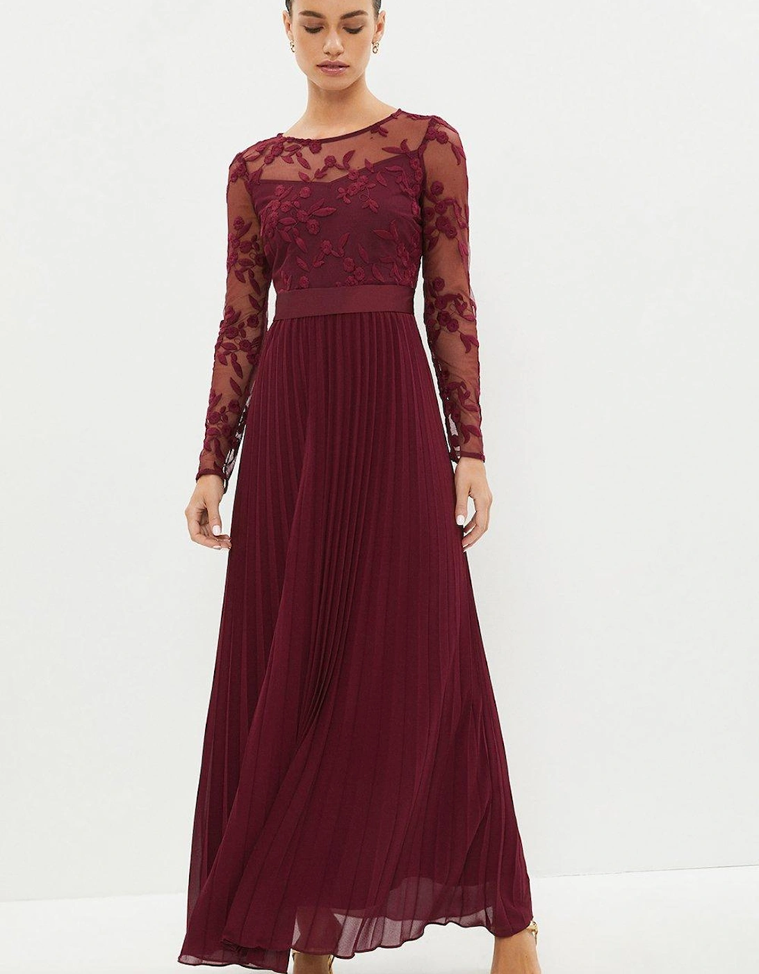 Petite Embroidered Long Sleeve Maxi Dress, 5 of 4