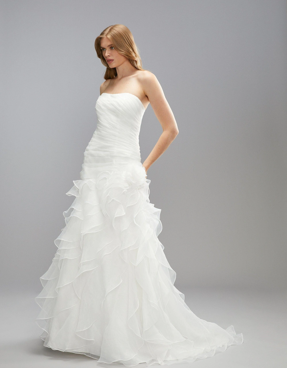 Premium Statement Bandeau Ruffle Organza Princess Wedding Dress, 7 of 6