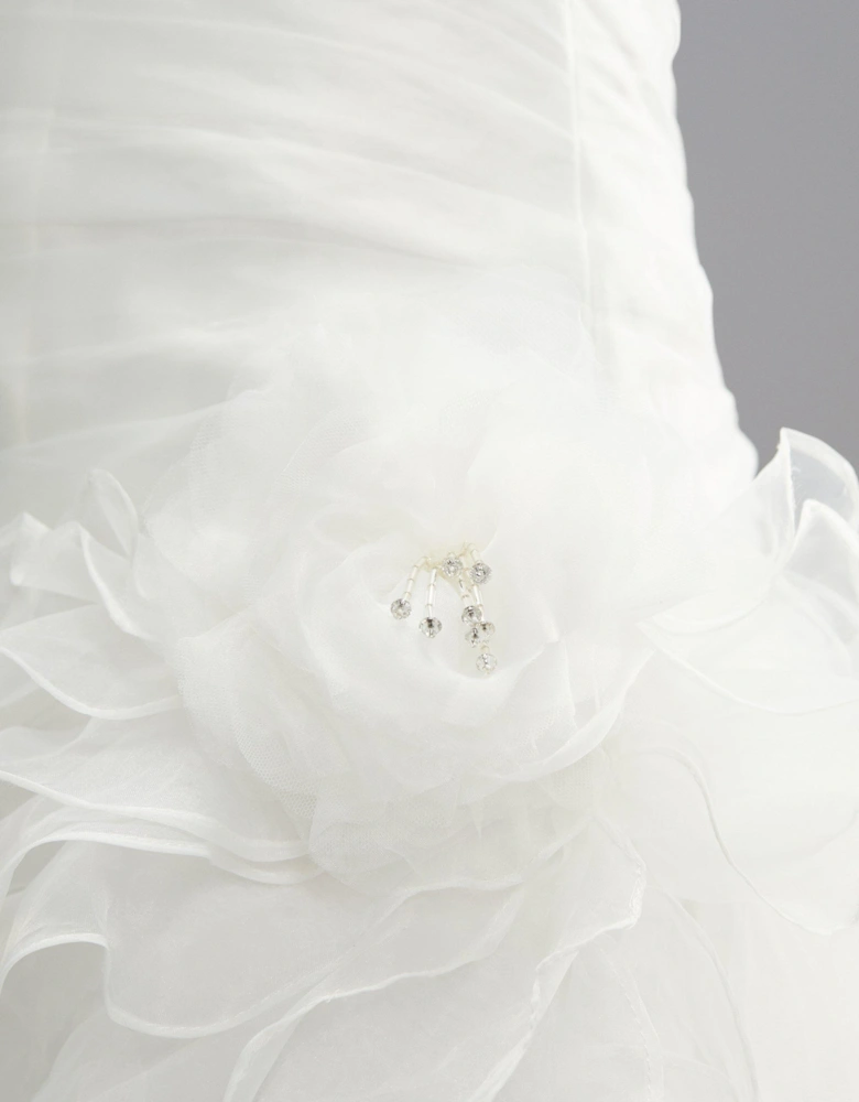 Premium Statement Bandeau Ruffle Organza Princess Wedding Dress