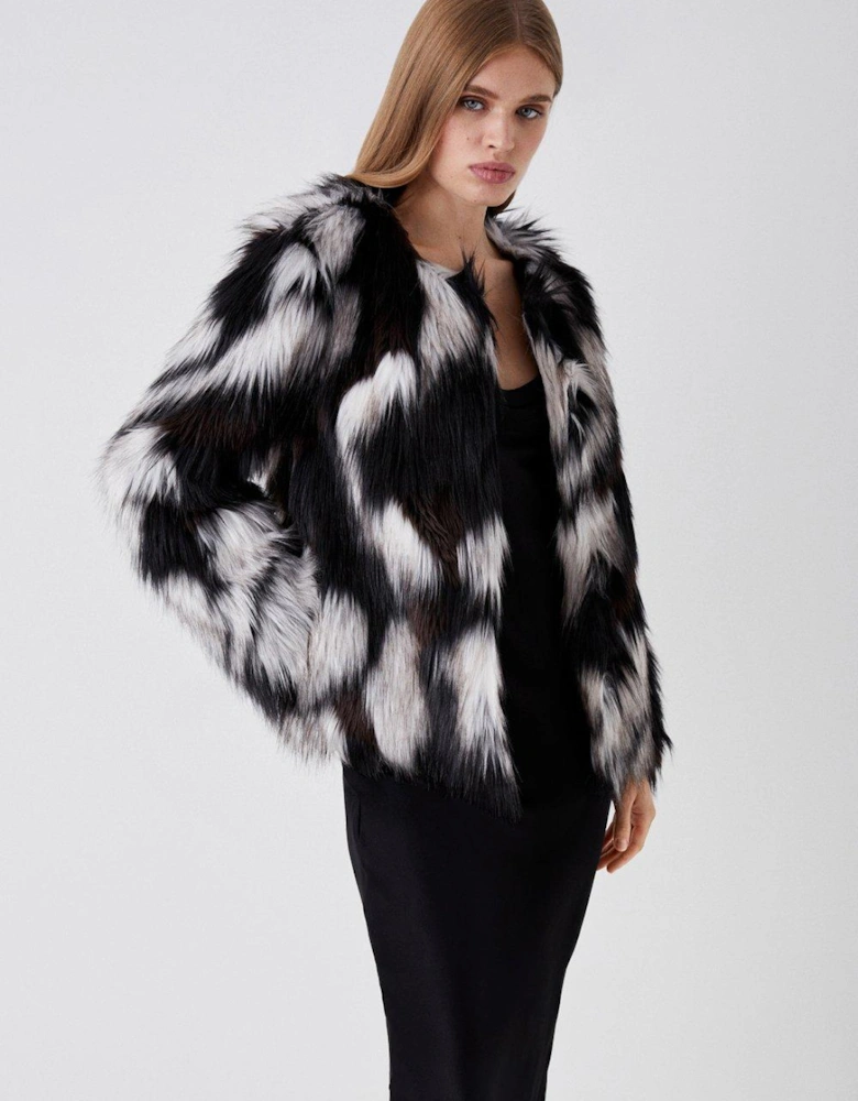 Faux Fur Mono Short Coat