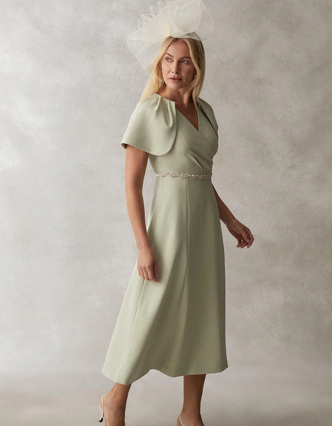 Wrap Midi Dress With Sleeve Detail, 5 of 4