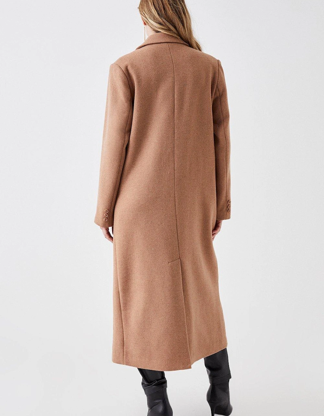 Wool Double Breasted Longline Coat