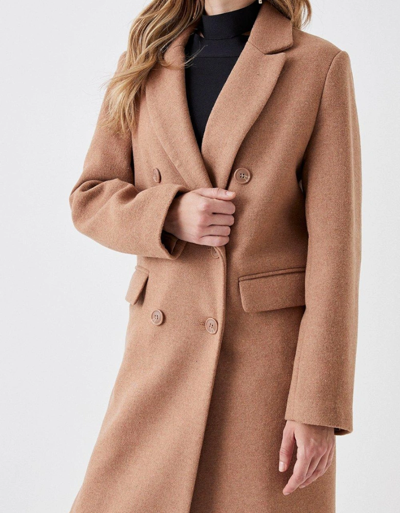 Wool Double Breasted Longline Coat