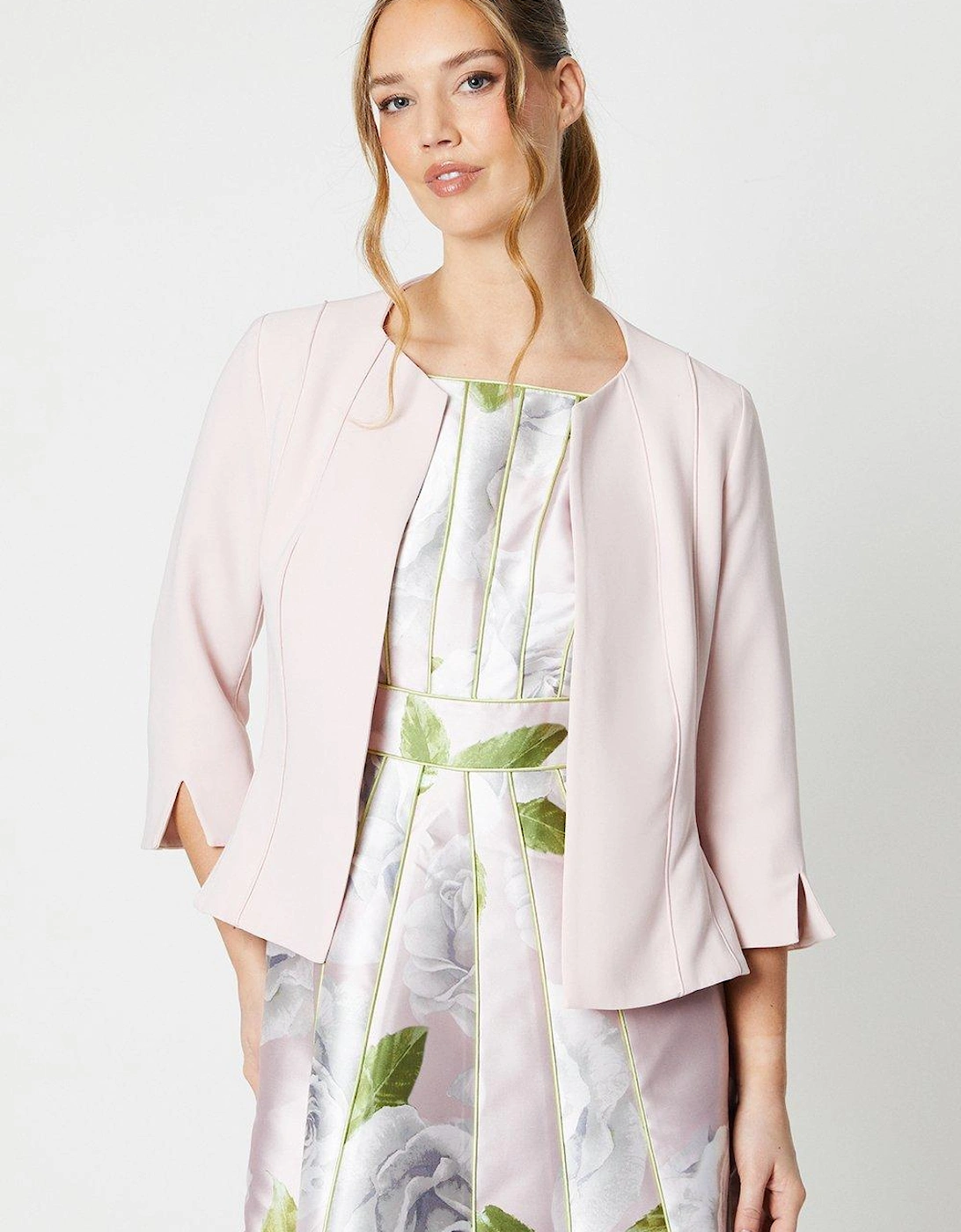 Crepe Tailored Jacket With Piped Seams, 6 of 5