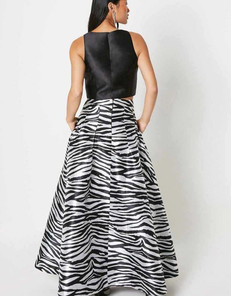 Petite Zebra Jacquard Maxi Skirt