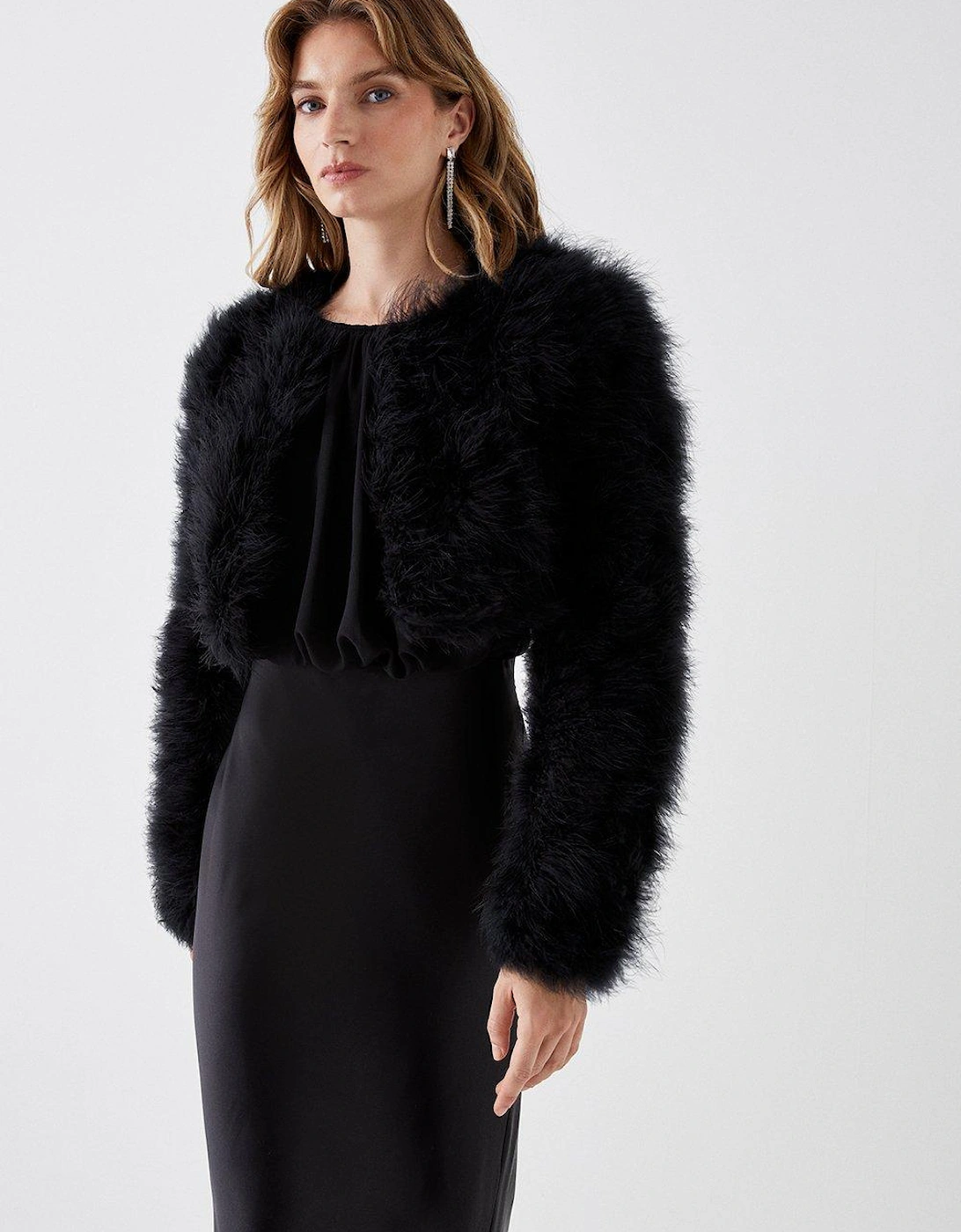 Cropped Long Sleeve Feather Jacket, 5 of 4
