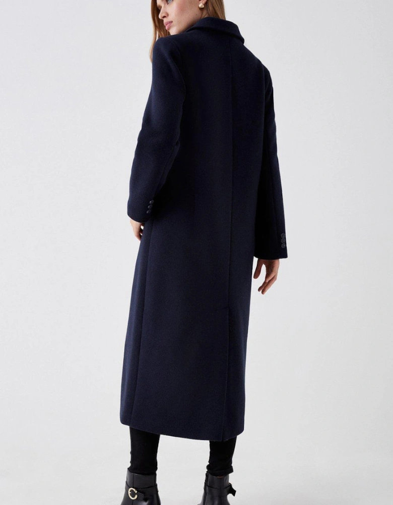 Wool Double Breasted Longline Coat