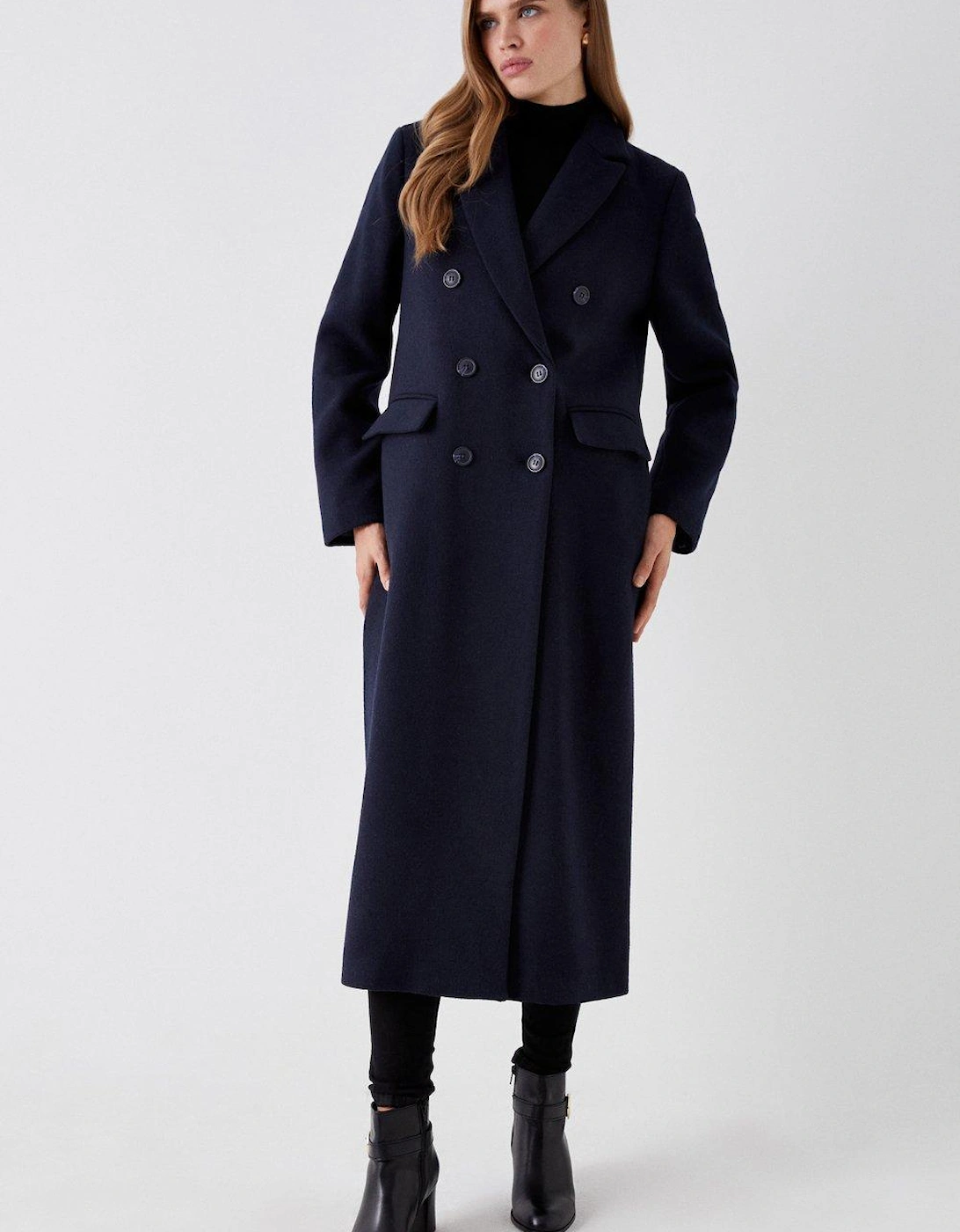 Wool Double Breasted Longline Coat, 5 of 4