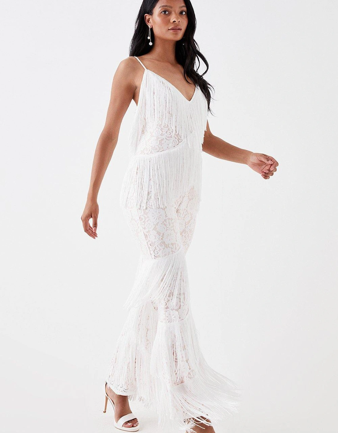 Petite Lace And Tassel Statement Plunge Jumpsuit, 5 of 4