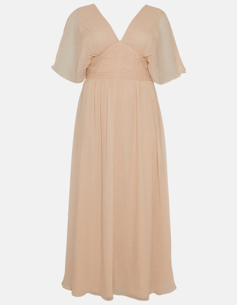 Plus Size Angel Sleeve Chiffon Maxi Dress