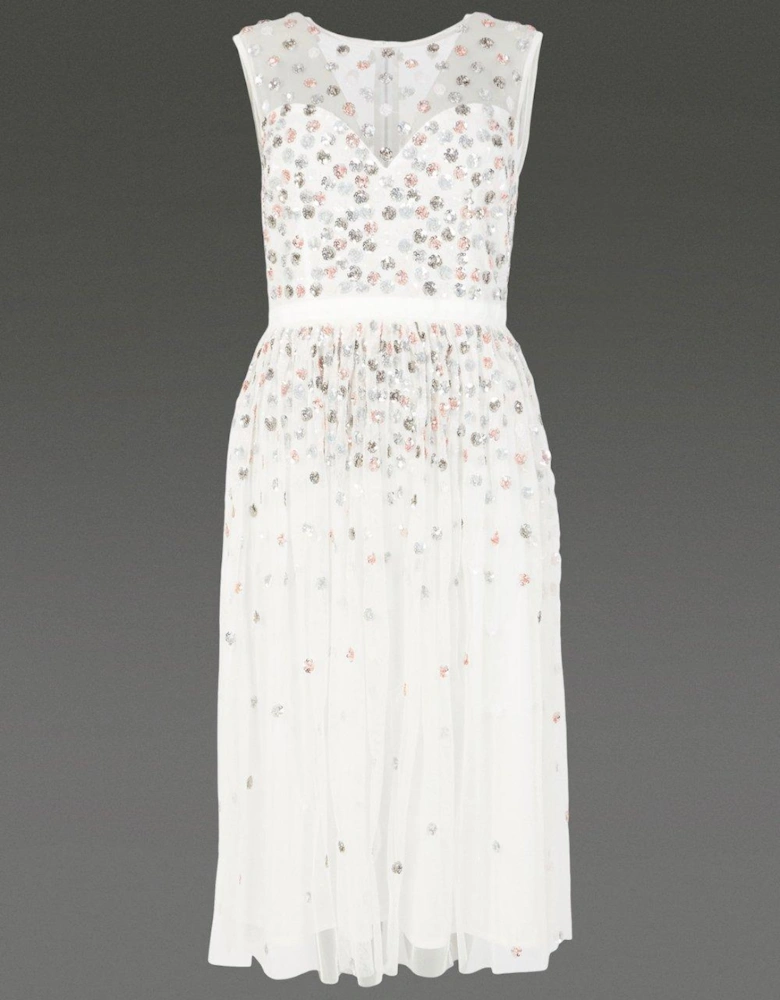 Cluster Embellished Midi Dress