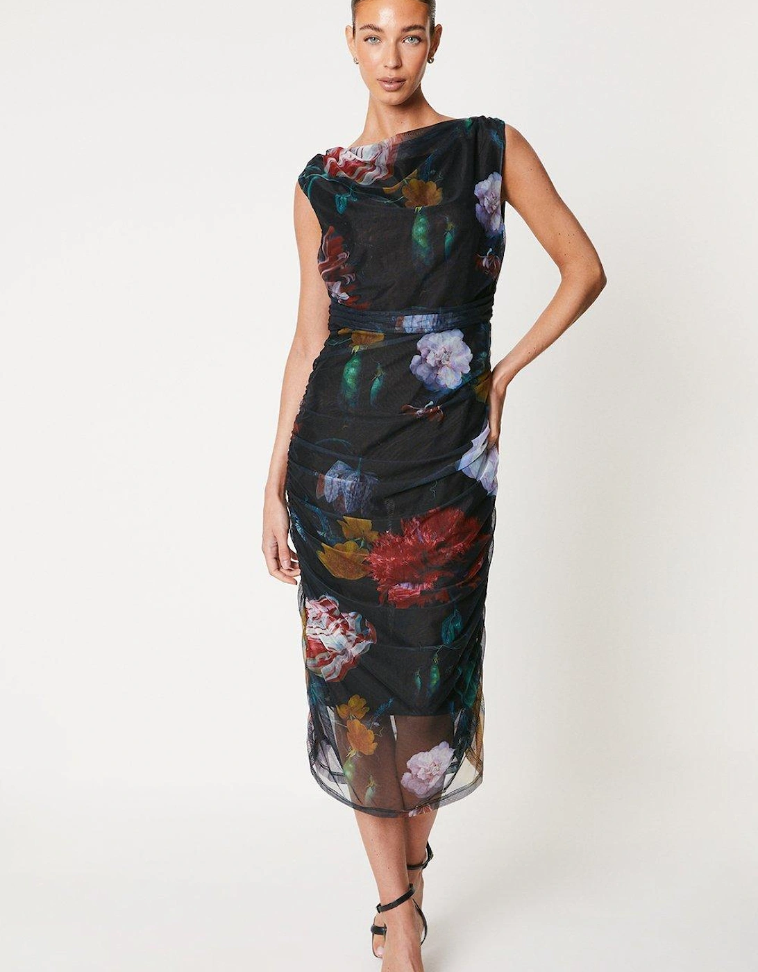 Ruched Floral Pencil Dress, 5 of 4